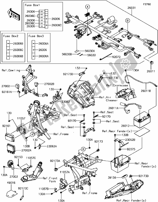 Todas las partes para G-7 Chassis Electrical Equipment(1/2) de Kawasaki EX 650 Ninja KRT 2017