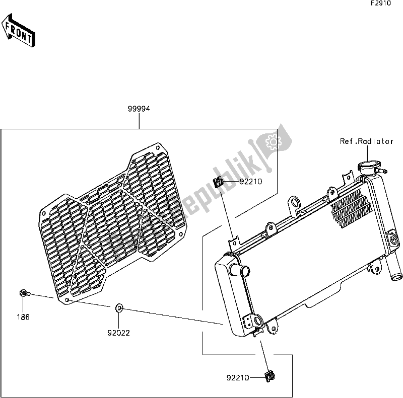 Todas las partes para H-6 Accessory(radiator Screen) de Kawasaki EX 650 Ninja KRT 2017