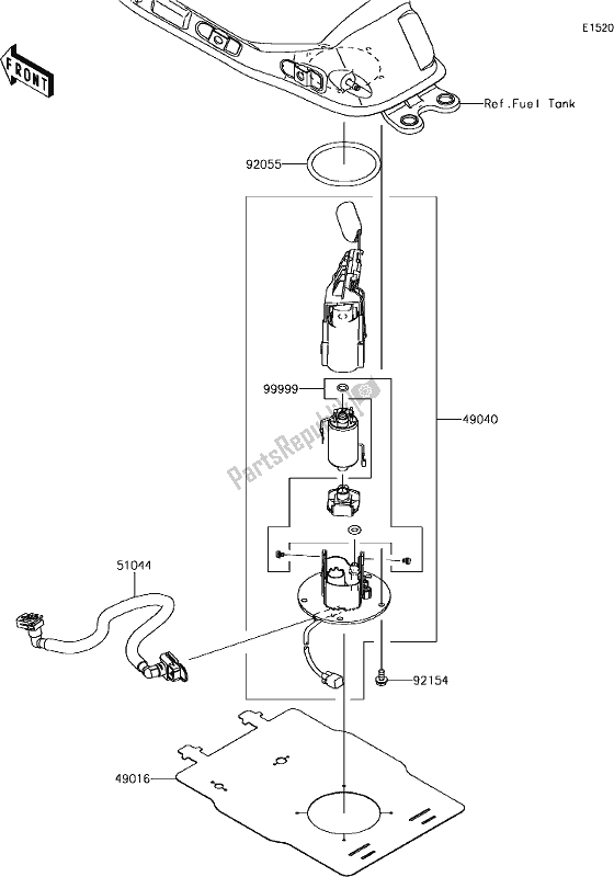 Tutte le parti per il 19 Fuel Pump del Kawasaki EX 650 Ninja L 2018