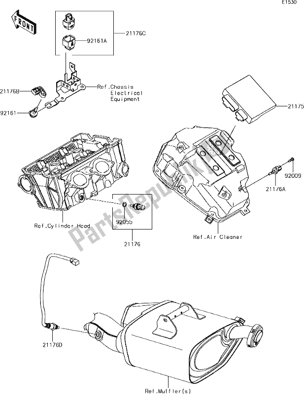 All parts for the 20 Fuel Injection of the Kawasaki EX 650 Ninja L 2018