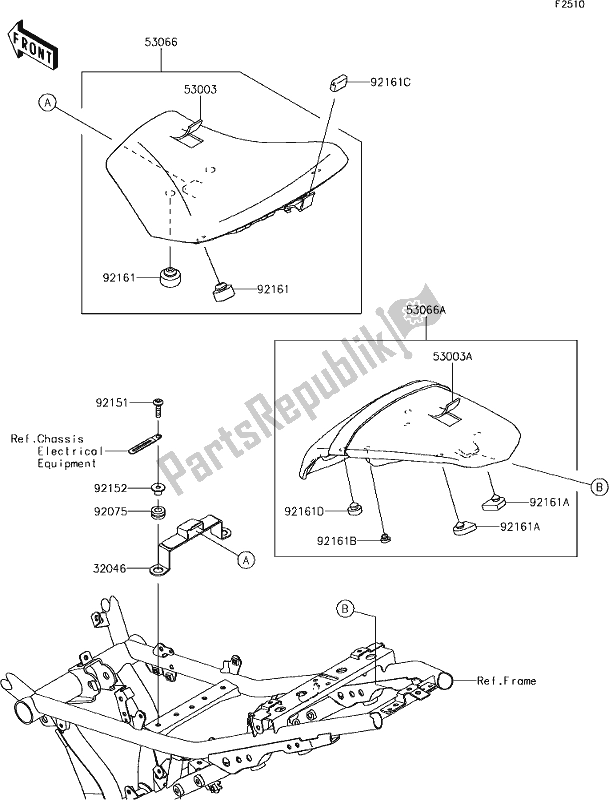 All parts for the 49 Seat of the Kawasaki EX 650 Ninja L 2018