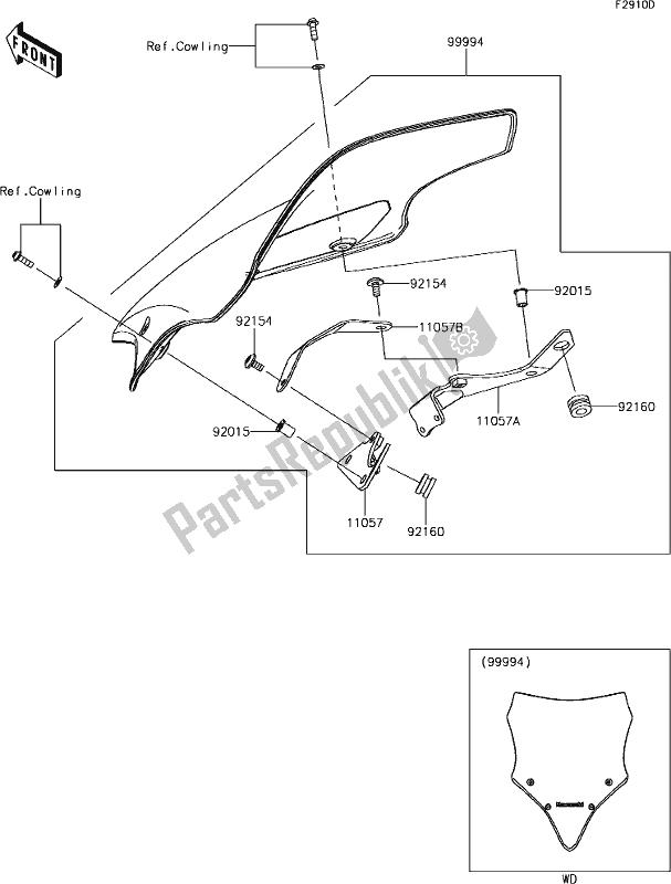 Tutte le parti per il 69 Accessory(windshield) del Kawasaki EX 650 Ninja L 2018