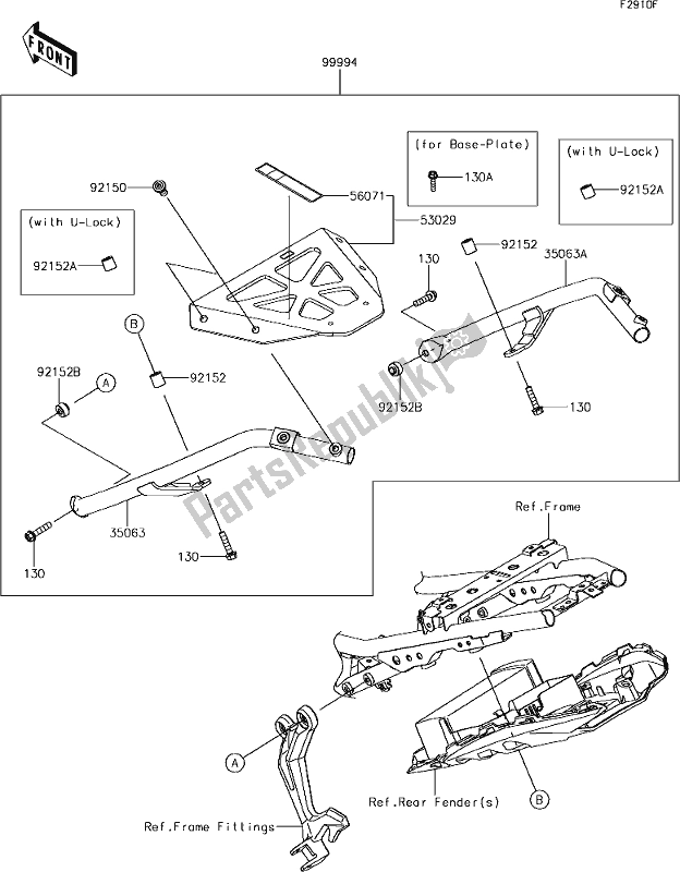 Tutte le parti per il 71 Accessory(topcase Bracket) del Kawasaki EX 650 Ninja L 2018