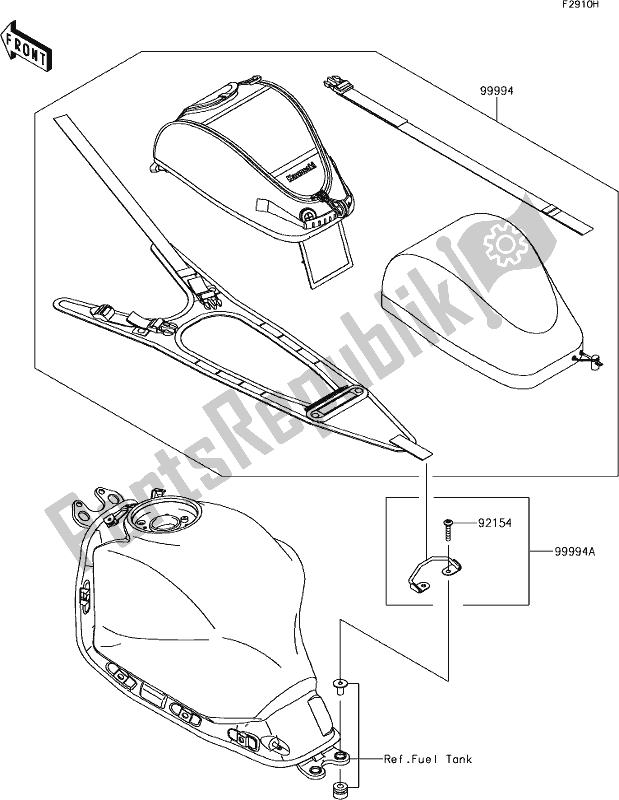 Tutte le parti per il 73 Accessory(tank Bag) del Kawasaki EX 650 Ninja L 2018