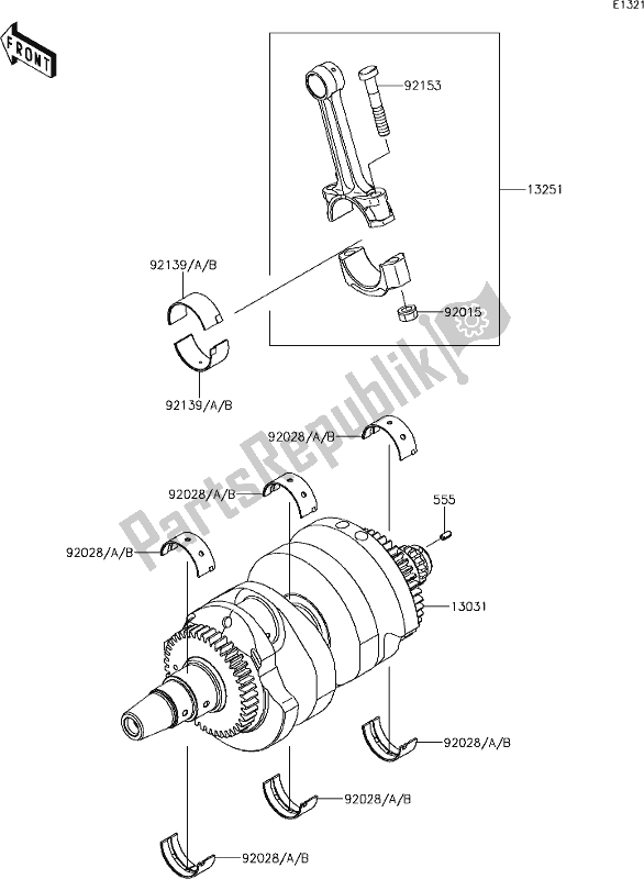 Tutte le parti per il 8 Crankshaft del Kawasaki EX 650 Ninja L 2018