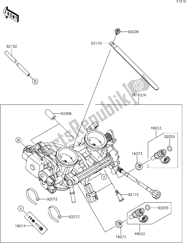 All parts for the 18 Throttle of the Kawasaki EX 650 Ninja Lams 2019