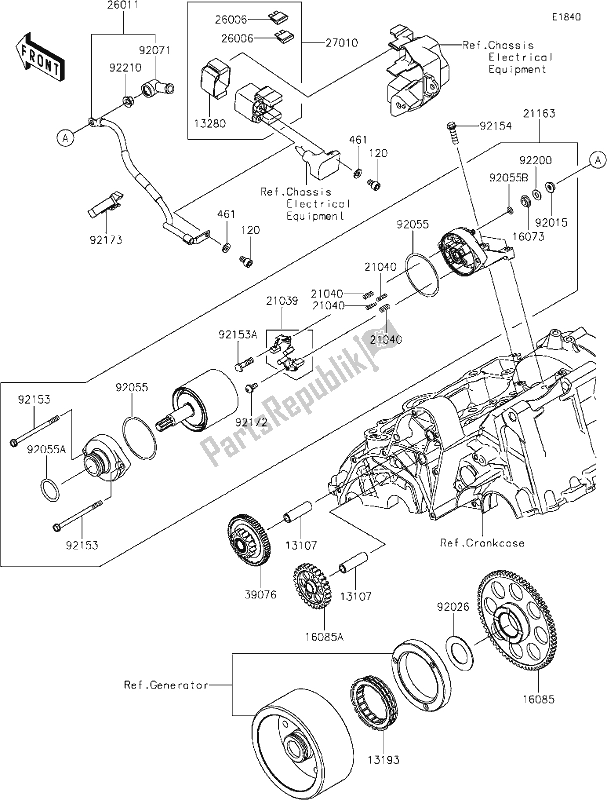 Todas las partes para 24 Starter Motor de Kawasaki EX 650 Ninja Lams 2019