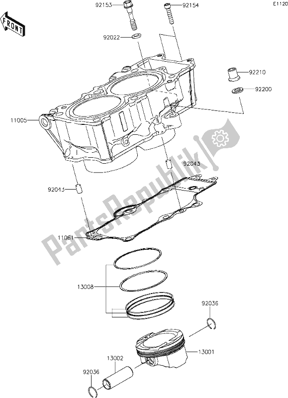 Tutte le parti per il 3 Cylinder/piston(s) del Kawasaki EX 650 Ninja Lams 2019