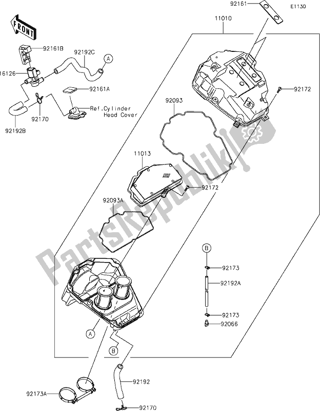 All parts for the 4 Air Cleaner of the Kawasaki EX 650 Ninja Lams 2019