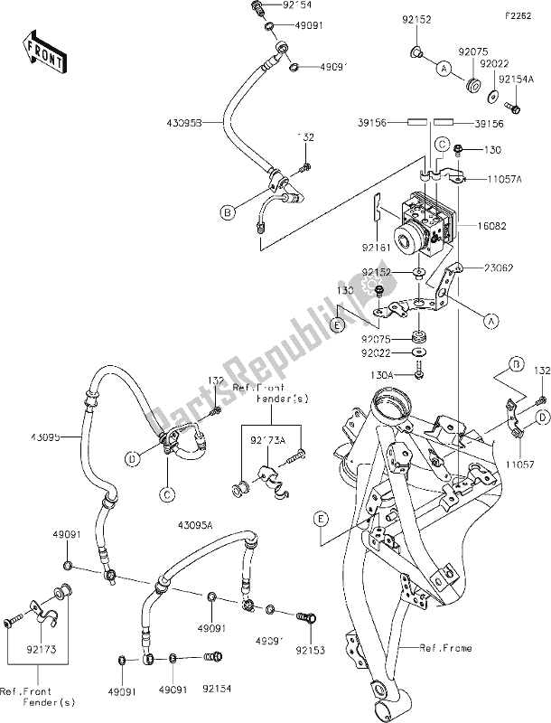 Todas as partes de 41 Brake Piping do Kawasaki EX 650 Ninja Lams 2019