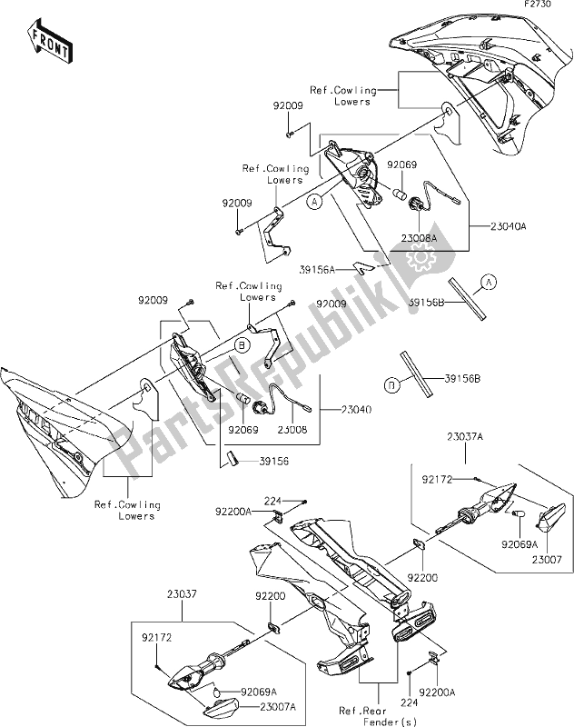 Tutte le parti per il 55 Turn Signals del Kawasaki EX 650 Ninja Lams 2019