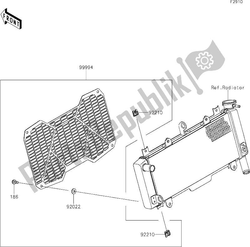 Tutte le parti per il 65 Accessory(radiator Screen) del Kawasaki EX 650 Ninja Lams 2019