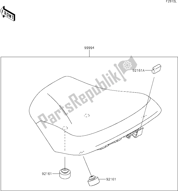 Alle onderdelen voor de 76 Accessory(high-seat) van de Kawasaki EX 650 Ninja Lams 2019