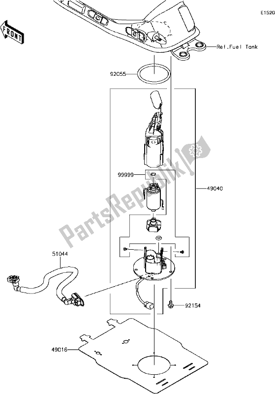 All parts for the C-10fuel Pump of the Kawasaki EX 650 Ninja 650L Lams 2017