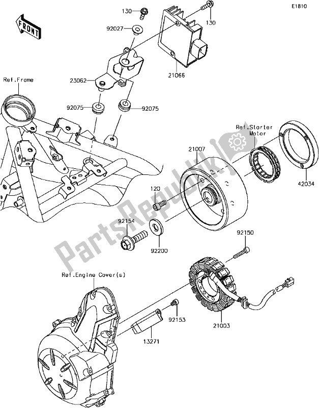 All parts for the C-13generator of the Kawasaki EX 650 Ninja 650L Lams 2017