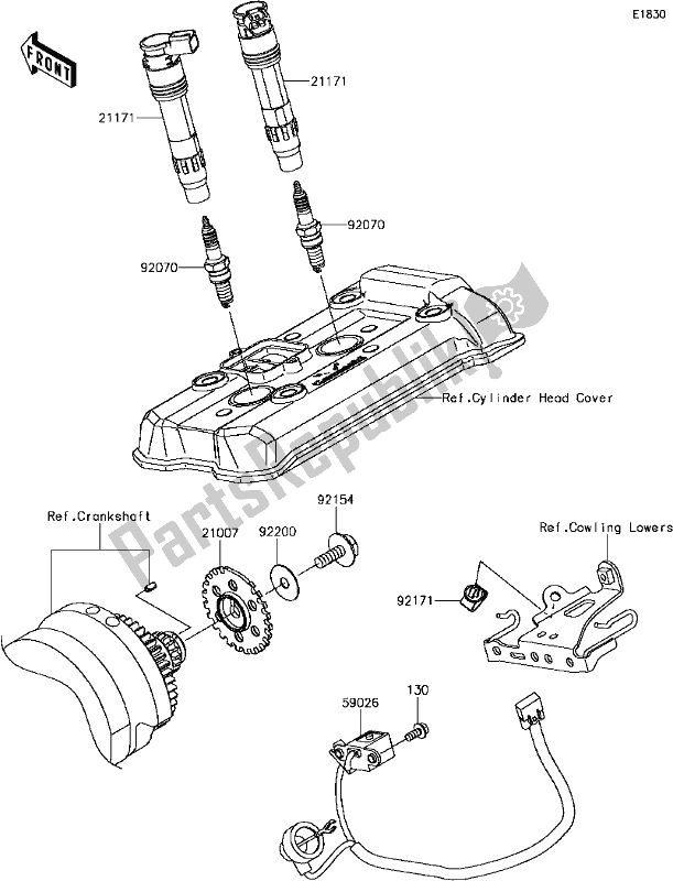 All parts for the C-14ignition System of the Kawasaki EX 650 Ninja 650L Lams 2017