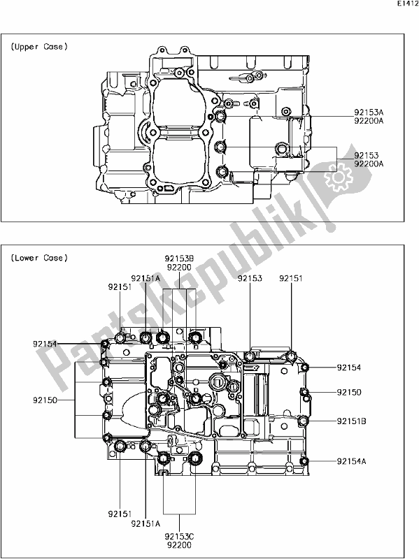 Todas las partes para C-6 Crankcase Bolt Pattern de Kawasaki EX 650 Ninja 650L Lams 2017