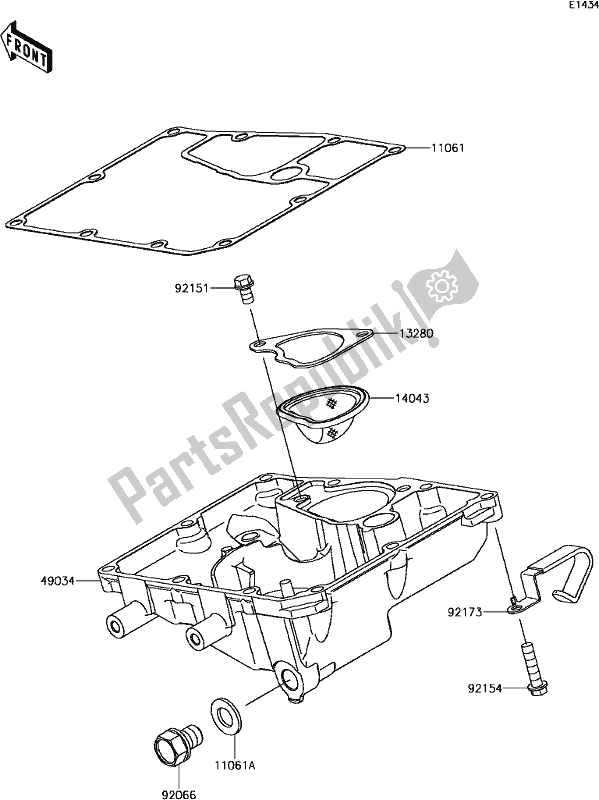 All parts for the C-8 Oil Pan of the Kawasaki EX 650 Ninja 650L Lams 2017