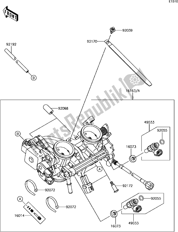 Todas las partes para C-9 Throttle de Kawasaki EX 650 Ninja 650L Lams 2017