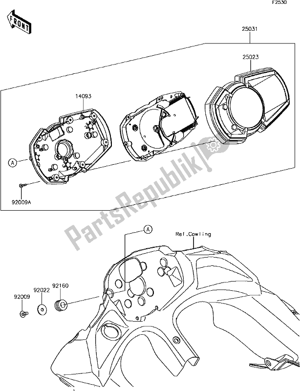 All parts for the F-13meter(s) of the Kawasaki EX 650 Ninja 650L Lams 2017