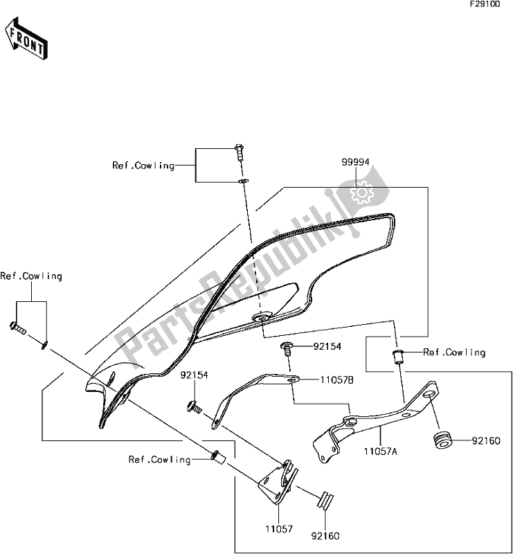 All parts for the H-10accessory(windshield) of the Kawasaki EX 650 Ninja 650L Lams 2017