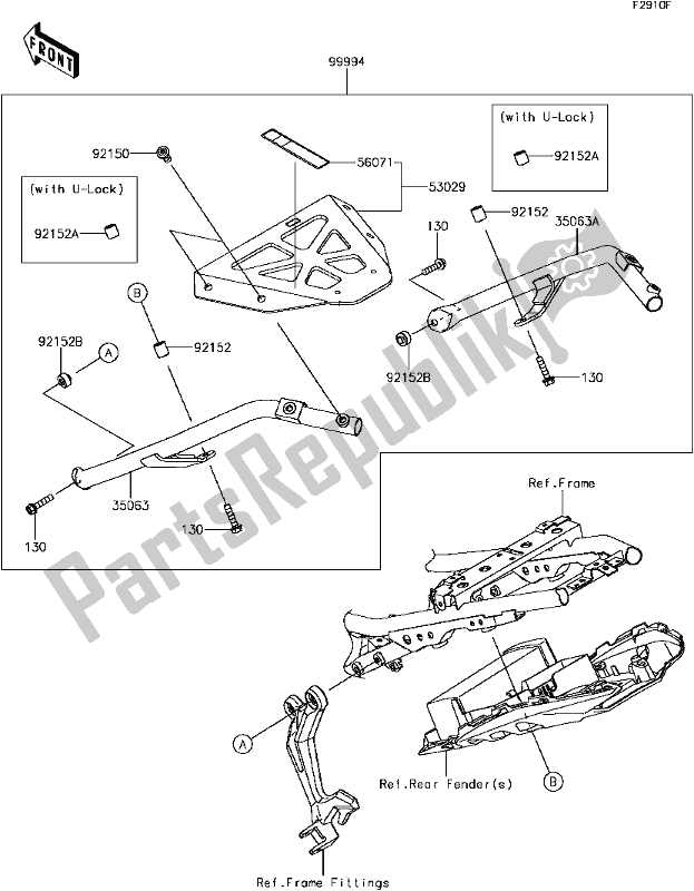 Todas las partes para H-12accessory(topcase Bracket) de Kawasaki EX 650 Ninja 650L Lams 2017