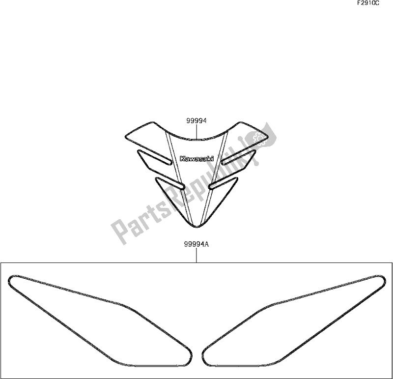 All parts for the H-9 Accessory(pads) of the Kawasaki EX 650 Ninja 650L Lams 2017