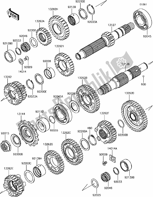 Todas las partes para B-13transmission de Kawasaki EX 650 Ninja 650L Lams KRT 2017