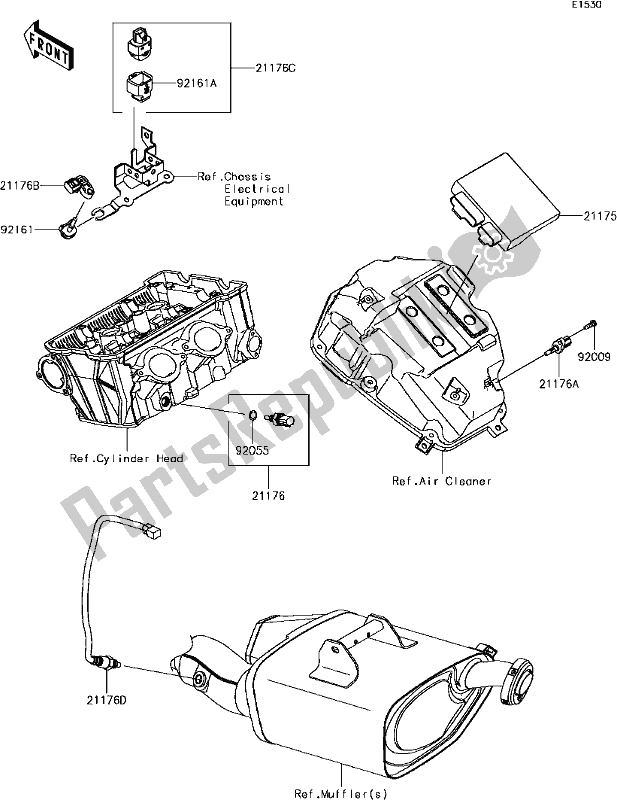 Todas las partes para C-11fuel Injection de Kawasaki EX 650 Ninja 650L Lams KRT 2017