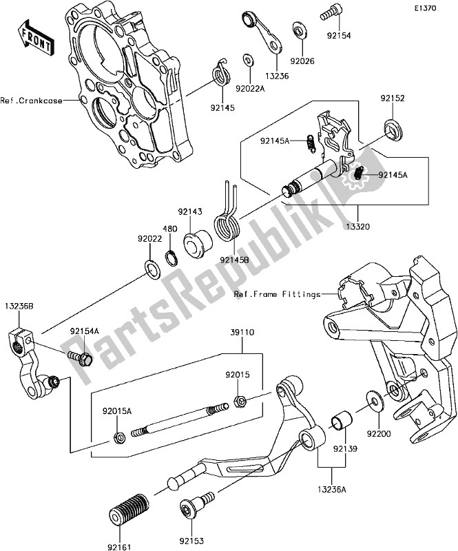 All parts for the C-3 Gear Change Mechanism of the Kawasaki EX 650 Ninja 650L Lams KRT 2017