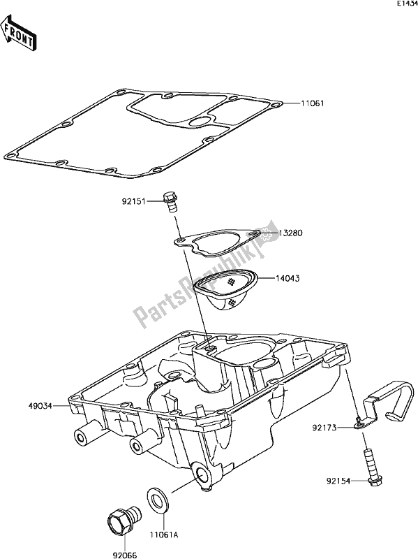 Todas las partes para C-8 Oil Pan de Kawasaki EX 650 Ninja 650L Lams KRT 2017