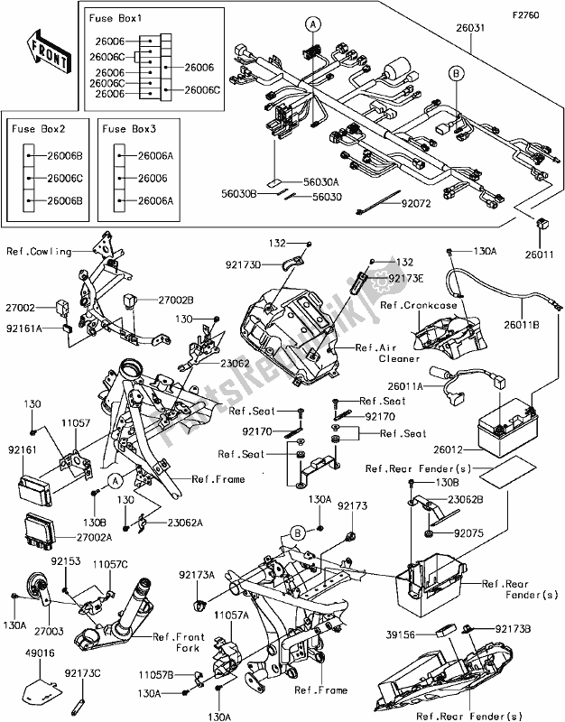 Wszystkie części do G-8 Chassis Electrical Equipment(2/2) Kawasaki EX 650 Ninja 650L Lams KRT 2017