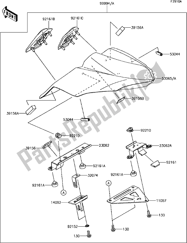 All parts for the H-7 Accessory(single Seat Cover) of the Kawasaki EX 650 Ninja 650L Lams KRT 2017