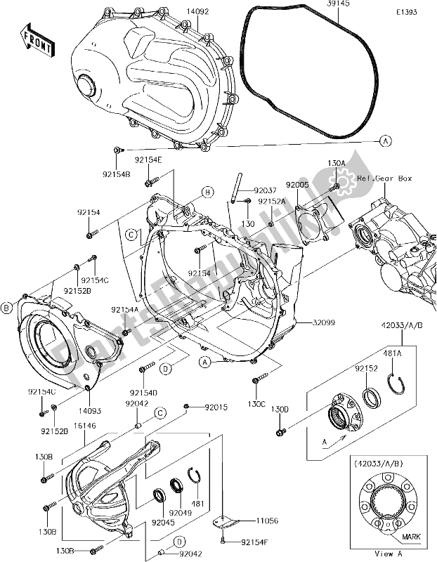 All parts for the 11 Converter Cover of the Kawasaki KAF 1000 Mule Pro-dx 2018