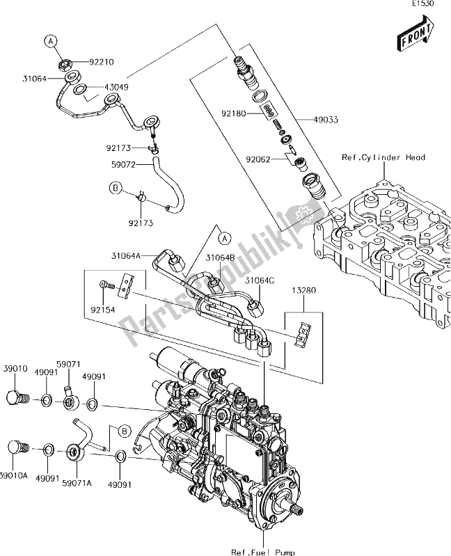 Todas las partes para 16 Fuel Injection de Kawasaki KAF 1000 Mule Pro-dx 2018