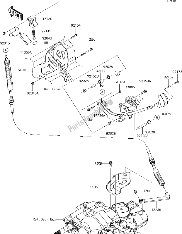 All parts for the 25 Control of the Kawasaki KAF 1000 Mule Pro-dx 2018