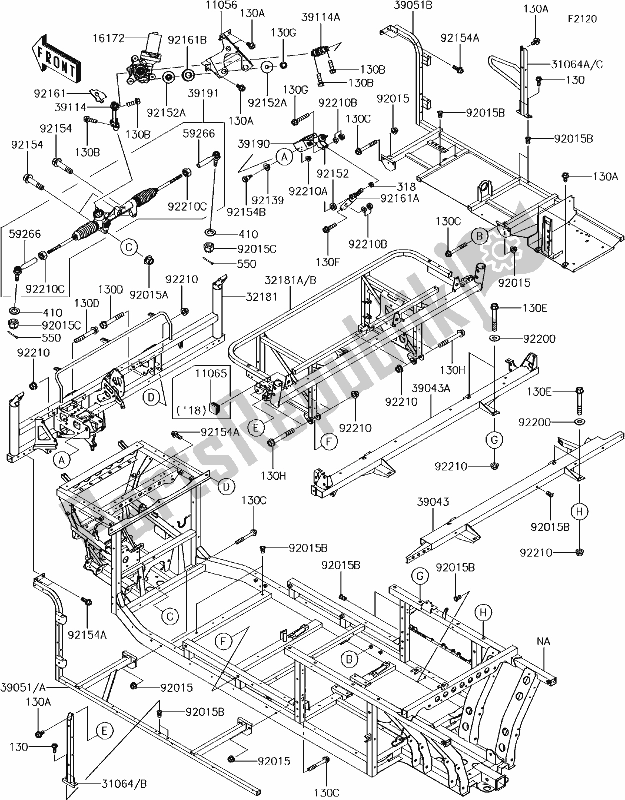 All parts for the 26 Frame of the Kawasaki KAF 1000 Mule Pro-dx 2018