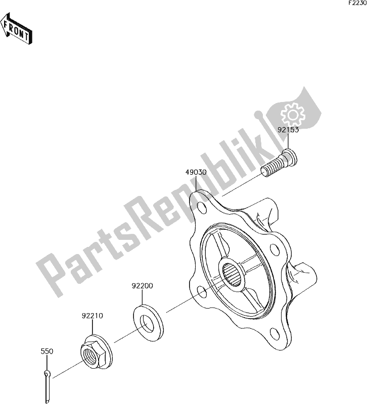 Toutes les pièces pour le 35 Front Hubs/brakes du Kawasaki KAF 1000 Mule Pro-dx 2018