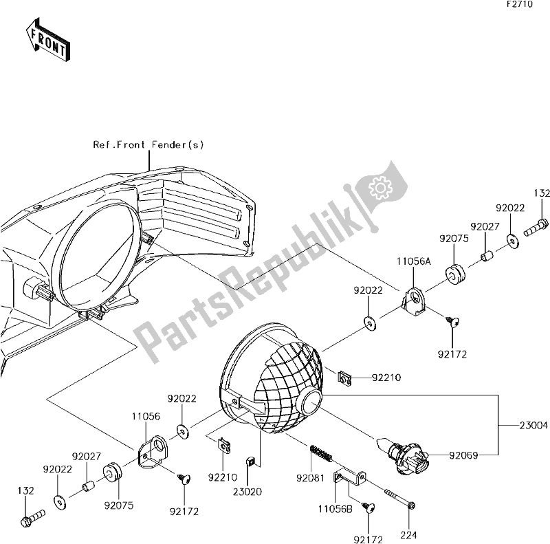 All parts for the 53 Headlight(s) of the Kawasaki KAF 1000 Mule Pro-dx 2018