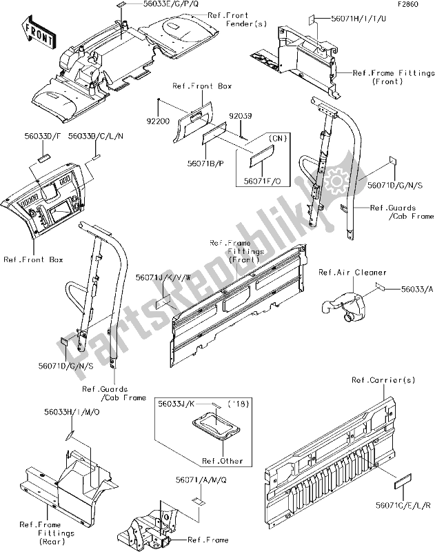 Alle onderdelen voor de 59-1labels van de Kawasaki KAF 1000 Mule Pro-dx 2018
