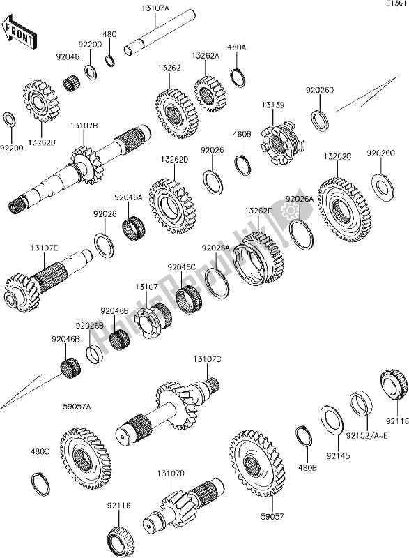 All parts for the 7 Transmission of the Kawasaki KAF 1000 Mule Pro-dx 2018