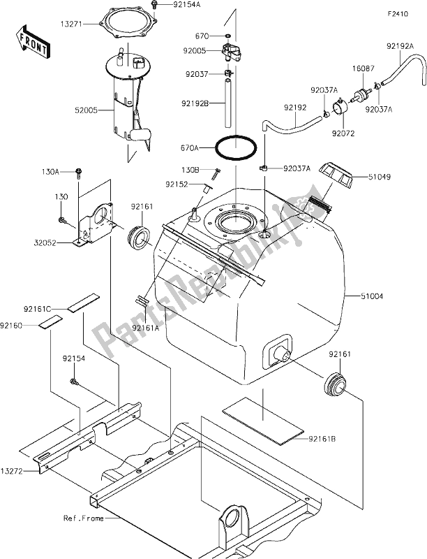 Todas las partes para 44 Fuel Tank de Kawasaki KAF 1000 Mule Pro-dx 2019