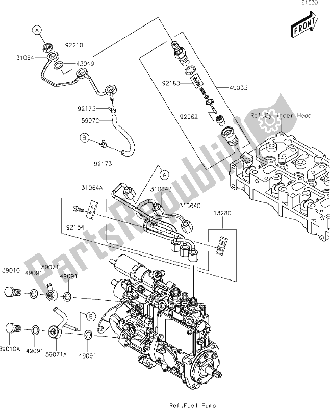 All parts for the 16 Fuel Injection of the Kawasaki KAF 1000 Mule Pro-dx 2020