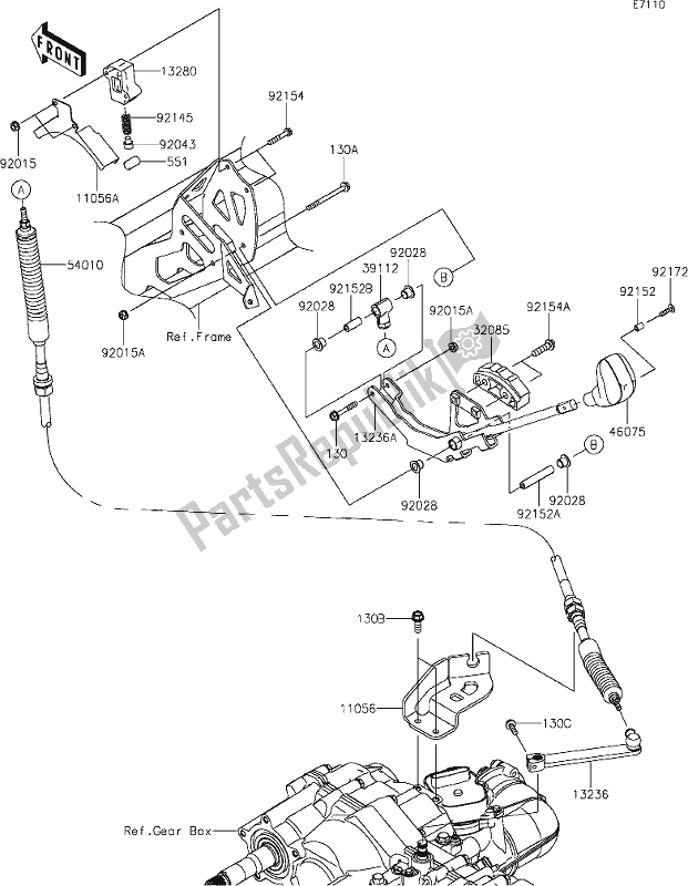 All parts for the 25 Control of the Kawasaki KAF 1000 Mule Pro-dx 2020