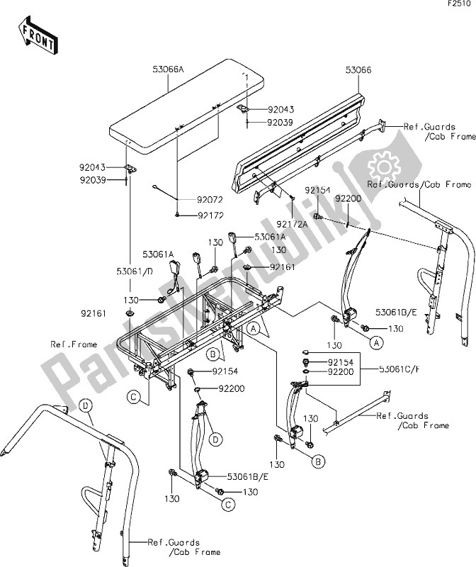 All parts for the 46 Seat of the Kawasaki KAF 1000 Mule Pro-dx 2020