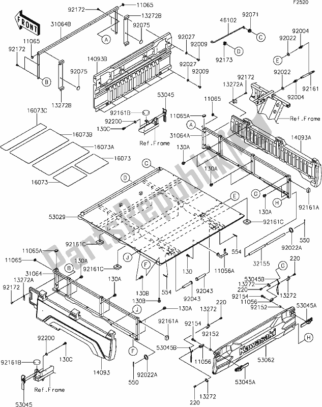 All parts for the 47 Carrier(s) of the Kawasaki KAF 1000 Mule Pro-dx 2020