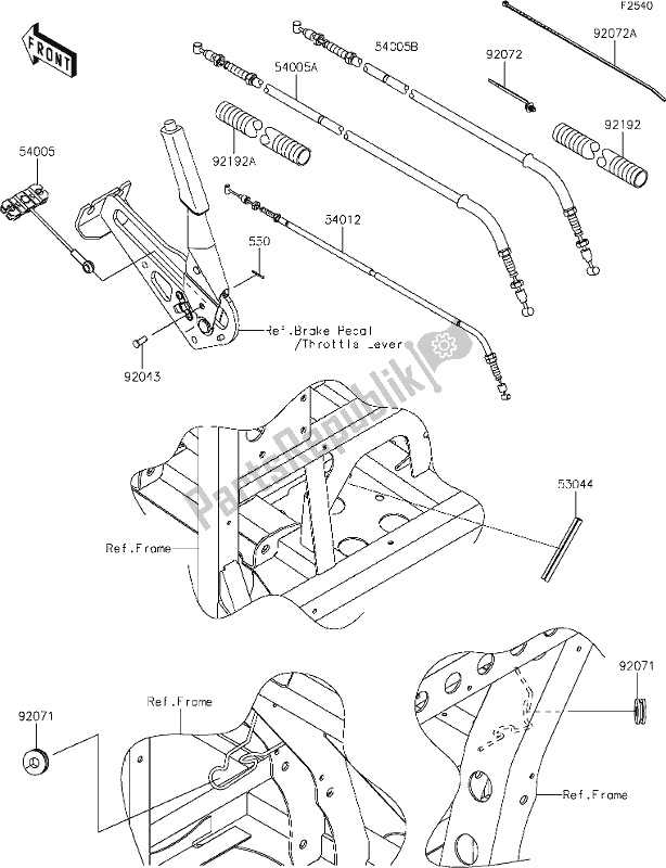 All parts for the 49 Cables of the Kawasaki KAF 1000 Mule Pro-dx 2020