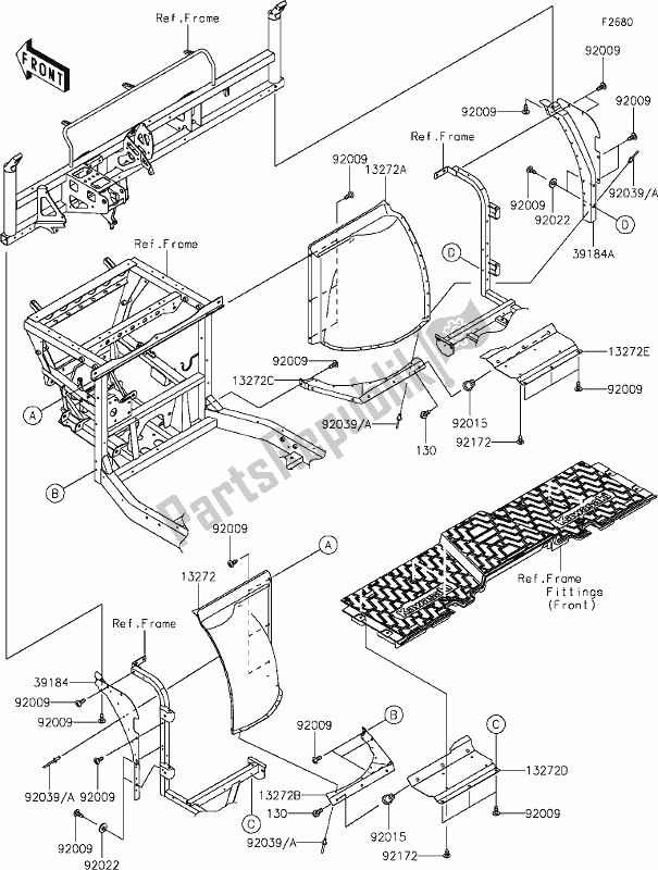 All parts for the 50 Guard(s) of the Kawasaki KAF 1000 Mule Pro-dx 2020