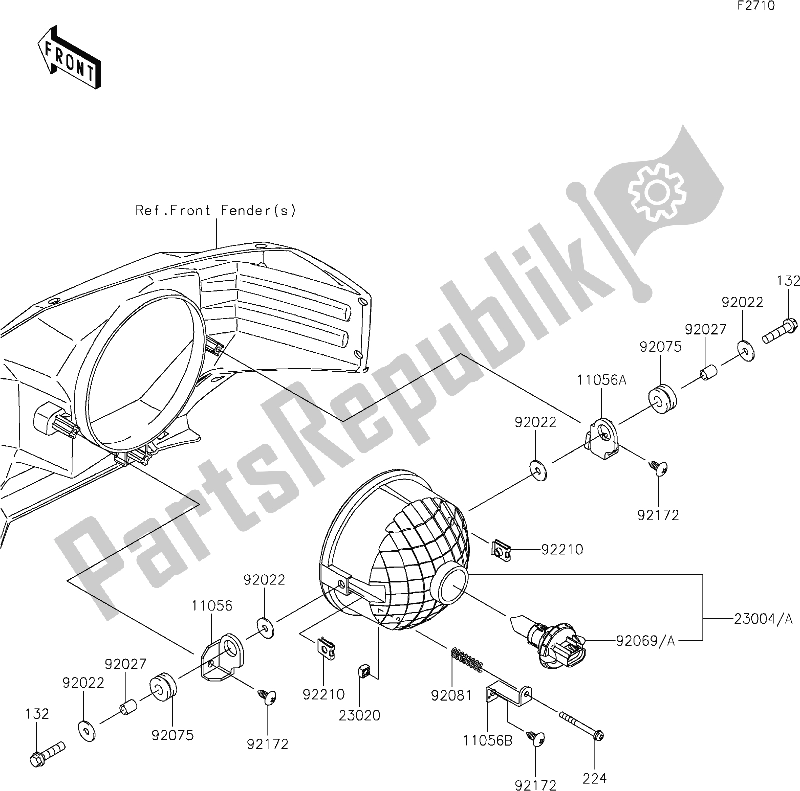 All parts for the 53 Headlight(s) of the Kawasaki KAF 1000 Mule Pro-dx 2020