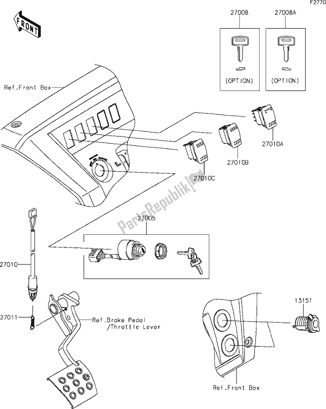 All parts for the 57 Ignition Switch of the Kawasaki KAF 1000 Mule Pro-dx 2020